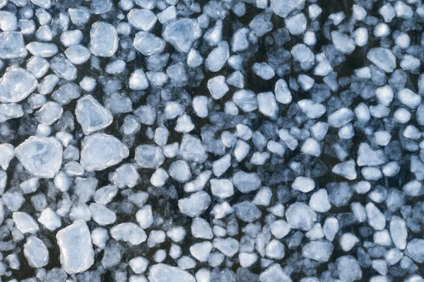 Абстрактная Текстура Сломанного Белого Льда Тёмно Синей Воды Вид Лёд — стоковое фото