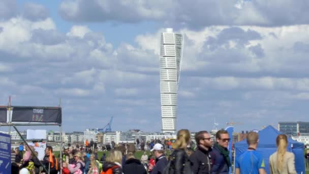 Najtrudniejszy wyścig przeszkoda golfowe Ocr w 2015 r. Malmo, Szwecja — Wideo stockowe