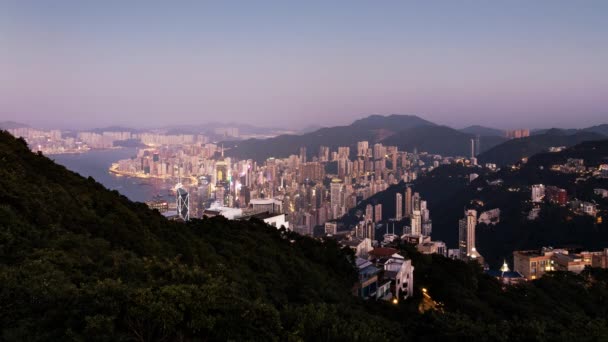 Cinemagraph - Hong Kong dag naar nacht Timelapse — Stockvideo