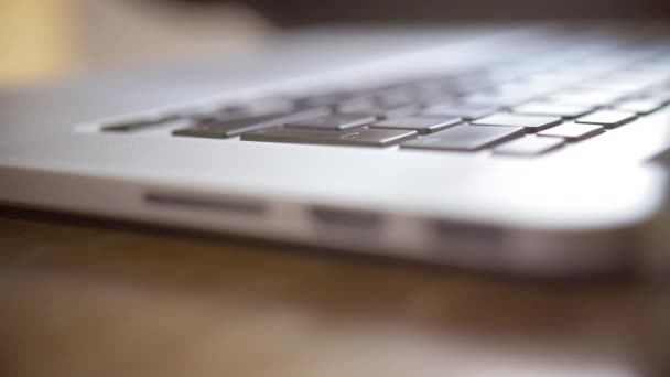 Man Inserting Memory Card Into Laptop Computer FX - Business, Office, Work — Stock Video