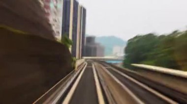 POV hızlı tren Hyperlapse - hareket hız Timelapse Taipei, Tayvan
