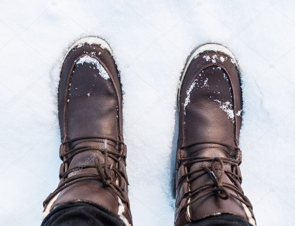 Winter Boots in The Snow