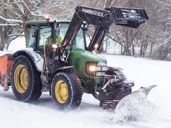 Snow Plow in Action Stock Image