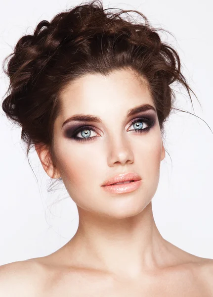 Beautiful woman with smoky eyes — Stock Photo, Image