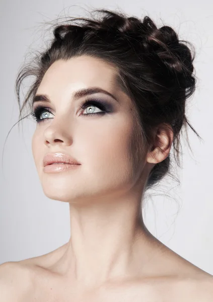 Female model face with  stylish make up — Stock Photo, Image