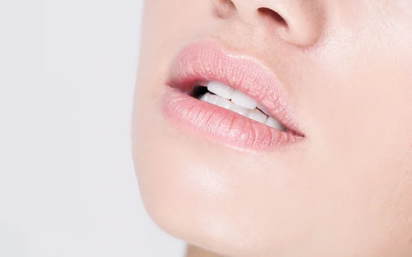 Beautiful Sexy Lips with white teeth — Stock Photo, Image