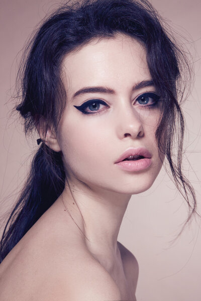 woman with romantic make up