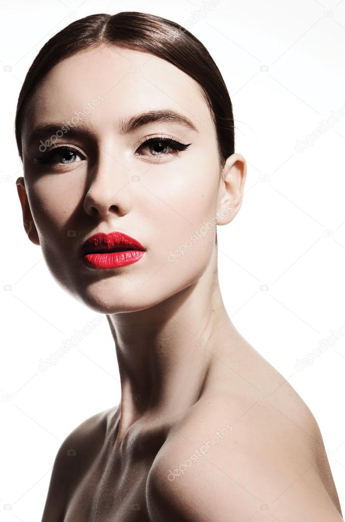 female model face with  stylish make up