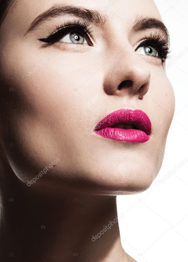 female model face with  stylish make up