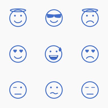 İfadeler kümesi. Emoji kümesi. Dizi Avatar