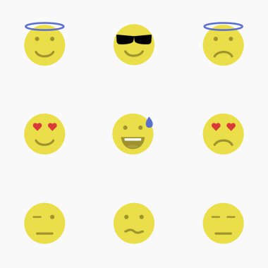İfadeler kümesi. Emoji kümesi. Dizi Avatar