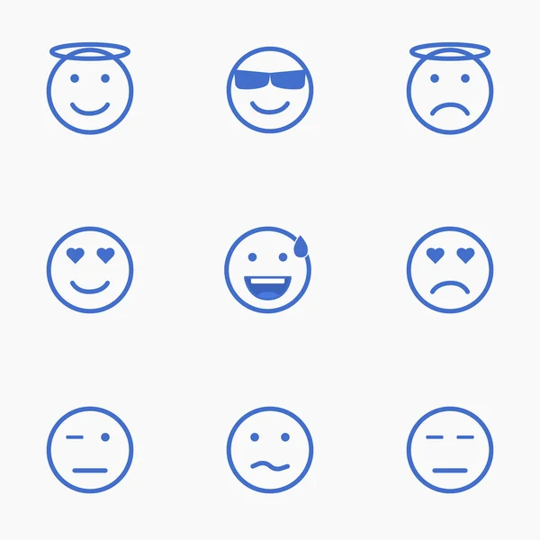 Conjunto de Emoticons. Conjunto de Emoji. Conjunto de Avatar — Vetor de Stock