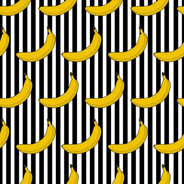 Bunte nahtlose Muster Bananenstreifen Hintergrund. — Stockvektor