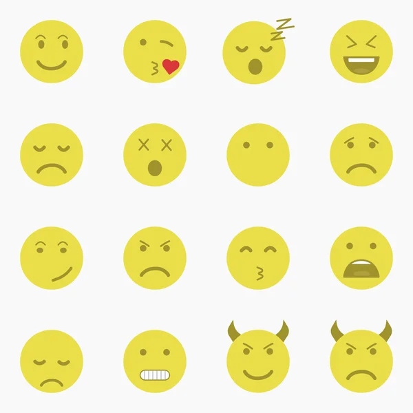 Σύνολο των Emoticons. Σύνολο Emoji. Σύνολο του Avatar — Διανυσματικό Αρχείο