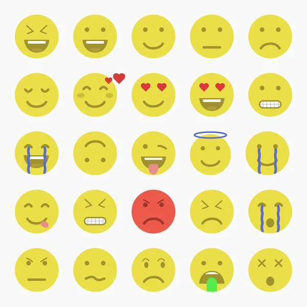 Set dari Emoticon. Set Emoji. Set Avatar - Stok Vektor