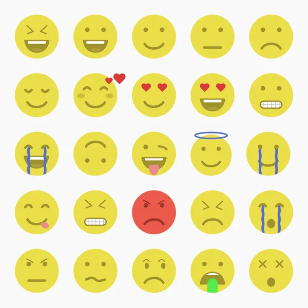 Conjunto de Emoticonos. Conjunto de Emoji. Conjunto de Avatar — Archivo Imágenes Vectoriales