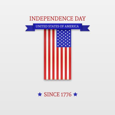Dört Temmuz. Şık Amerikan Bağımsızlık günü tasarım. Vektör şablonu.