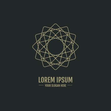 Lüks soyut bir çiçek şeklinde zarif logo.