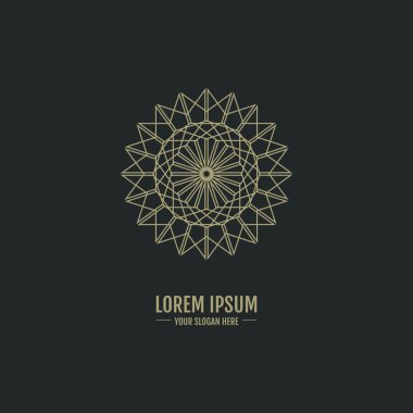 Lüks soyut bir çiçek şeklinde zarif logo.