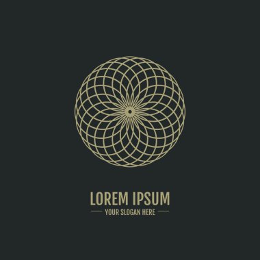 Lüks soyut bir çiçek şeklinde zarif logo.