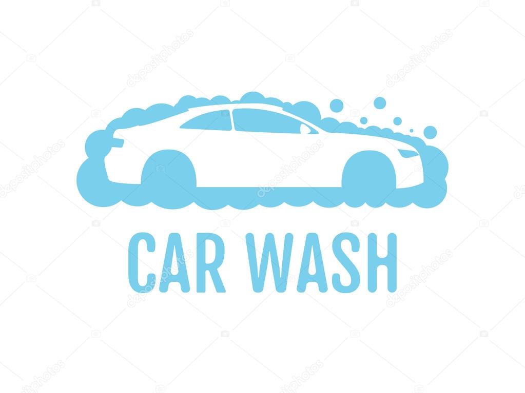 Car wash logo design layout. Corporate vector symbol concept. Unique auto cosmetic icon template.