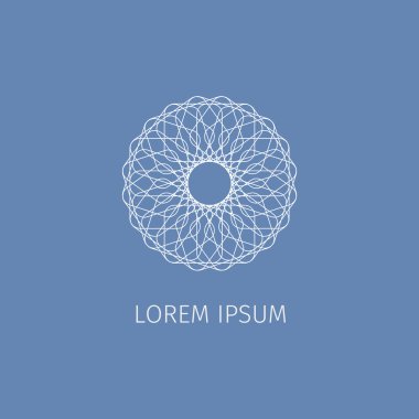 Lüks logo. Beyaz logo. Beyaz çiçek. Bir çiçek şeklinde logosu.