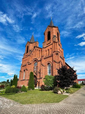 Miory, Belarus 'ta Bakire Meryem' in Yükselişi Kilisesi. Neo-Gotik tarzında bir mimari abidesi.