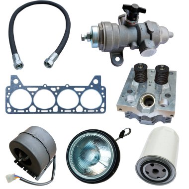 Bakım ve araba tamiri için büyük mekanik otomobil parçaları koleksiyonu.