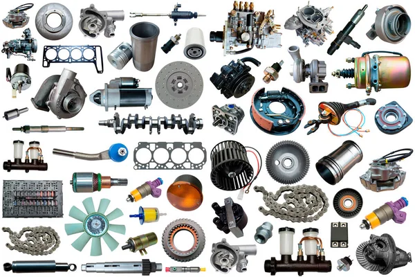 Grote Collectie Van Mechanische Auto Onderdelen Voor Onderhoud Auto Reparatie Rechtenvrije Stockafbeeldingen