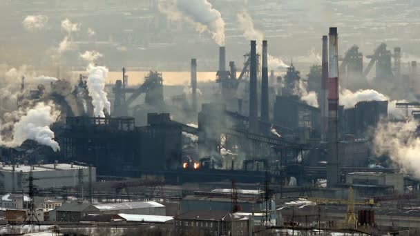 被污染的空气，行业、 冶金 — 图库视频影像