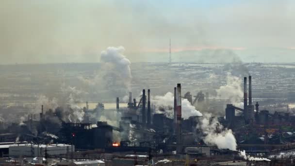 被污染的空气，工业，冶金，时间流逝 — 图库视频影像