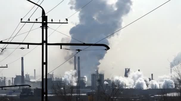 Contaminación Aire, industria, metalurgia, tiempo de caducidad — Vídeo de stock