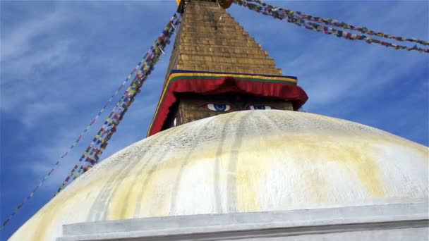 Nepal, kathmandu, Stupa, cúpula, gorjeta — Vídeo de Stock