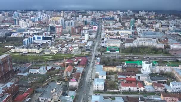 Grande ville dans la province russe de Spring View De l'oeil d'oiseau, prise de vue par intervalles — Video