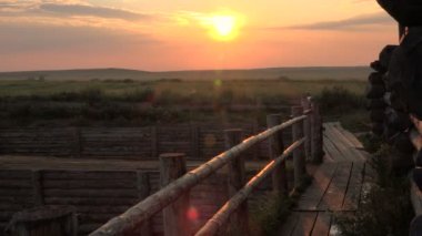 Antik şehir Arkaim gün batımı