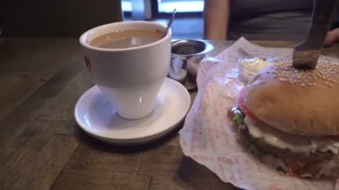 Fast Food Hamburger ve kahve Panorama öğle