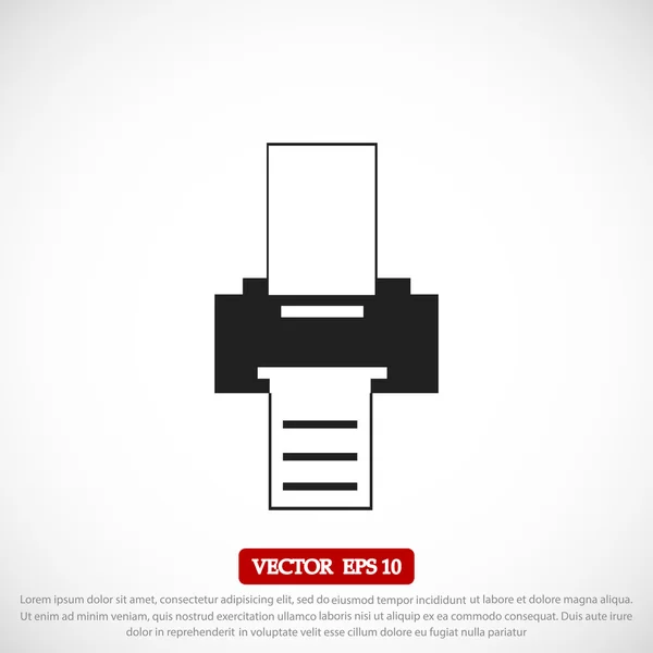 Ícone de impressora no fundo de luz —  Vetores de Stock