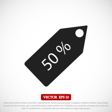 % 50 bir ses etiketi simgesi