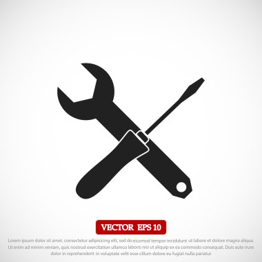 İngiliz anahtarı ve tornavida simgesi