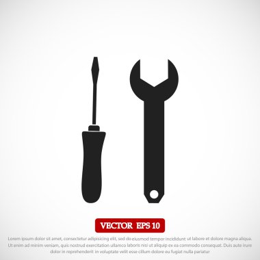 İngiliz anahtarı ve tornavida simgesi