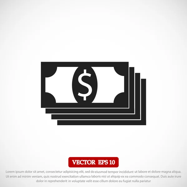 Dólar icono vector — Vector de stock