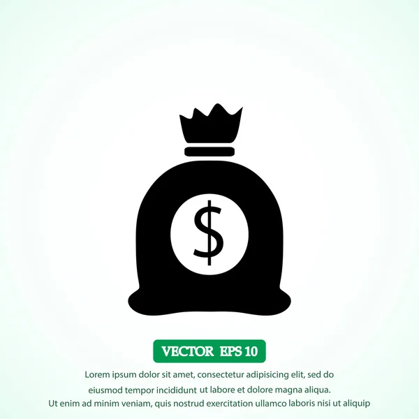 Icona sacchetto di denaro — Vettoriale Stock
