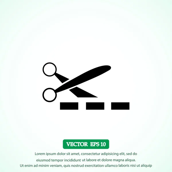 Ikona nożyczki i linii — Wektor stockowy