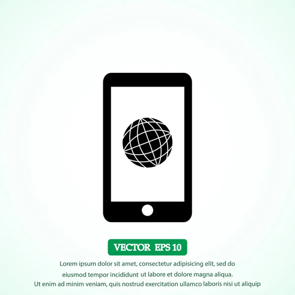 Smartphone och globe tecken ikonen — Stock vektor