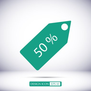 % 50 bir ses etiketi simgesi