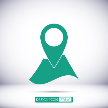 harita simgesi üzerinde toplu iğne