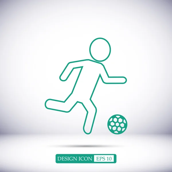 Icône de silhouette de joueur de football — Image vectorielle