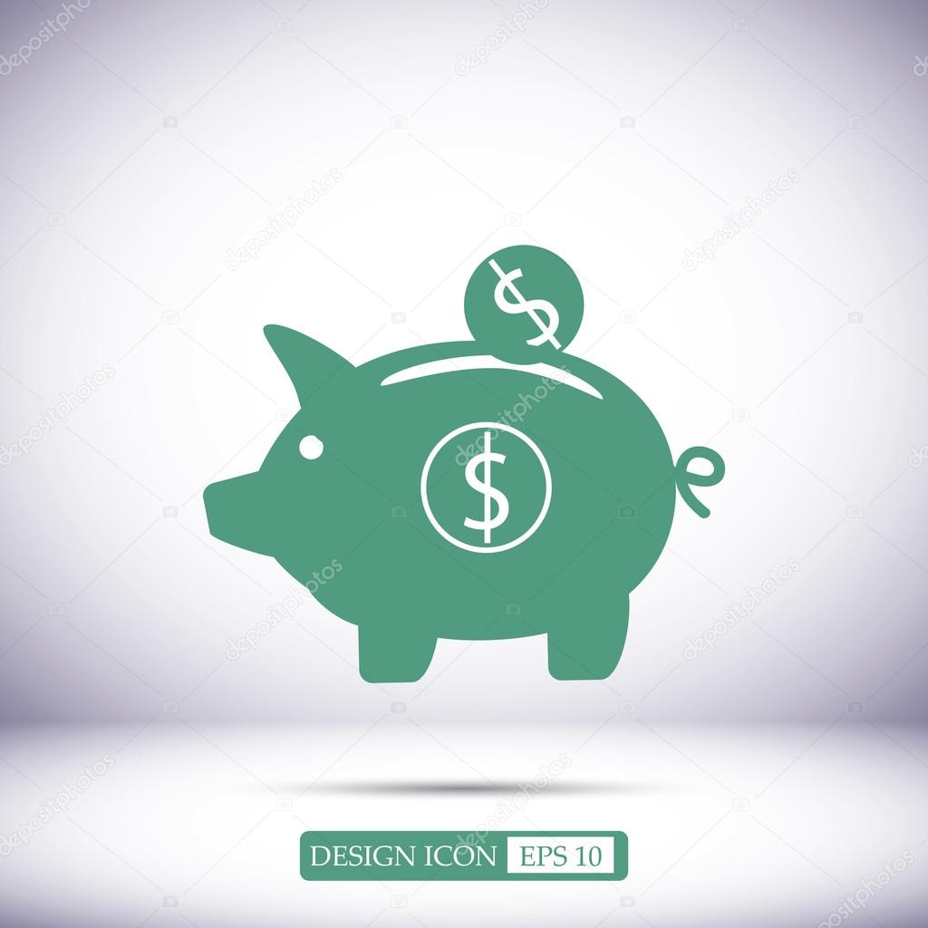 piggy bank vector icon