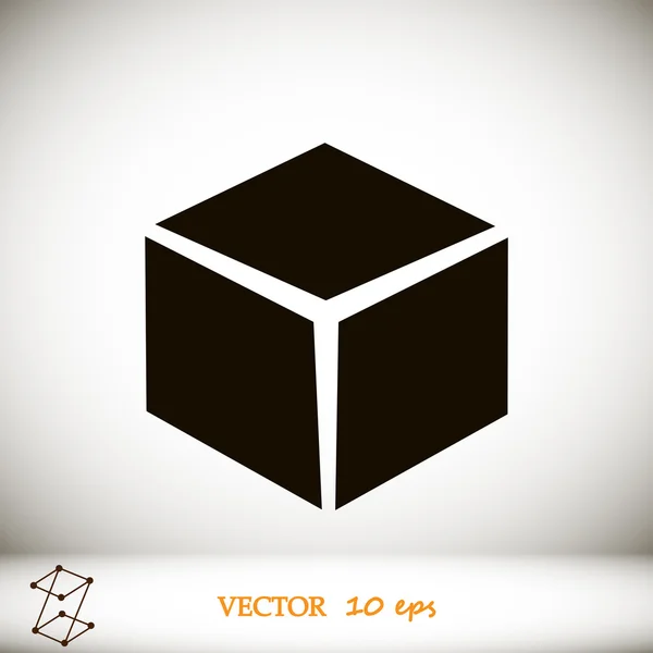 Geometriai kocka ikon — Stock Vector