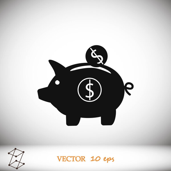 piggy bank vector icon